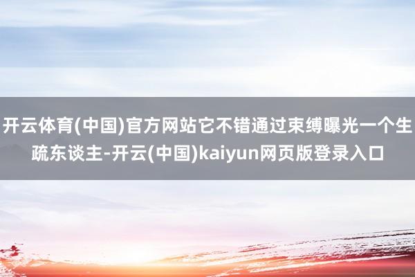 开云体育(中国)官方网站它不错通过束缚曝光一个生疏东谈主-开云(中国)kaiyun网页版登录入口