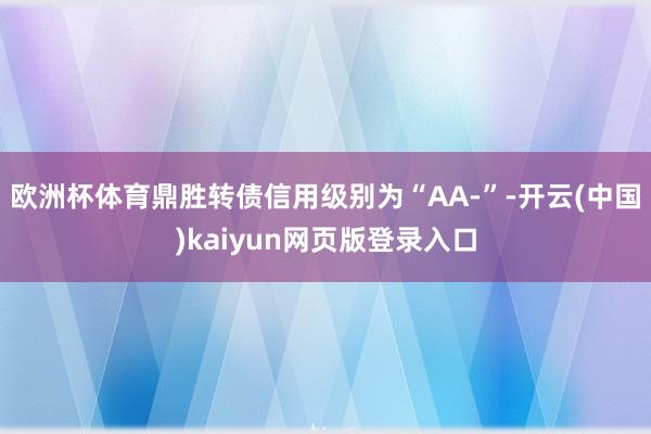 欧洲杯体育鼎胜转债信用级别为“AA-”-开云(中国)kaiyun网页版登录入口