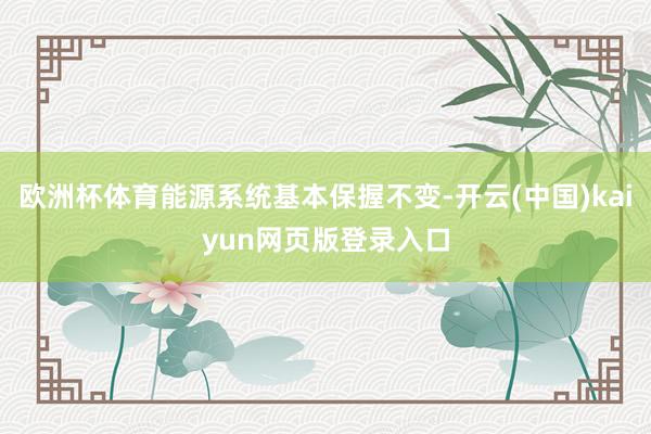 欧洲杯体育能源系统基本保握不变-开云(中国)kaiyun网页版登录入口
