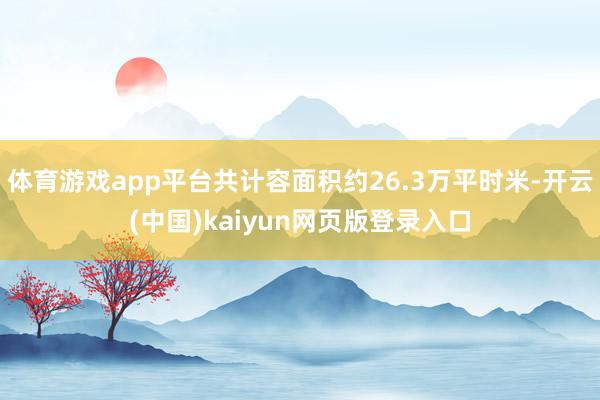 体育游戏app平台共计容面积约26.3万平时米-开云(中国)kaiyun网页版登录入口