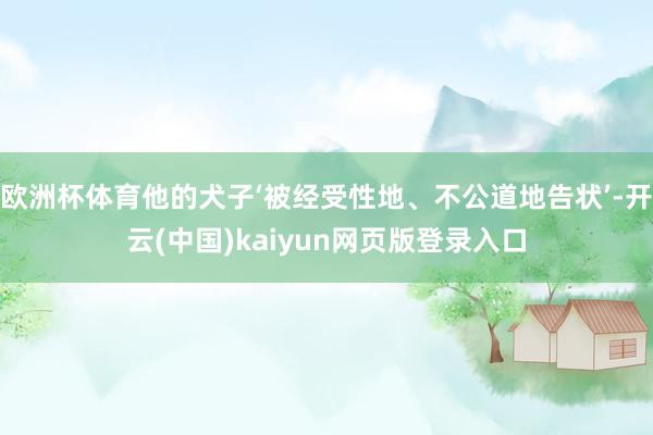 欧洲杯体育他的犬子‘被经受性地、不公道地告状’-开云(中国)kaiyun网页版登录入口