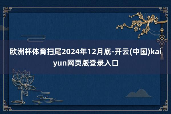 欧洲杯体育扫尾2024年12月底-开云(中国)kaiyun网页版登录入口