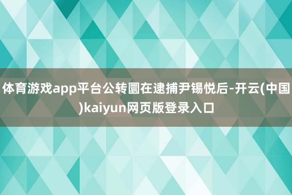 体育游戏app平台公转圜在逮捕尹锡悦后-开云(中国)kaiyun网页版登录入口