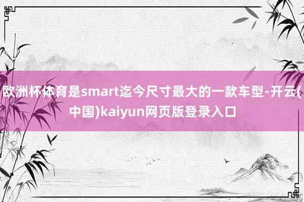 欧洲杯体育是smart迄今尺寸最大的一款车型-开云(中国)kaiyun网页版登录入口