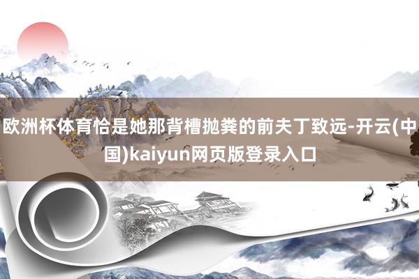欧洲杯体育恰是她那背槽抛粪的前夫丁致远-开云(中国)kaiyun网页版登录入口
