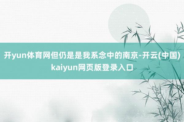 开yun体育网但仍是是我系念中的南京-开云(中国)kaiyun网页版登录入口