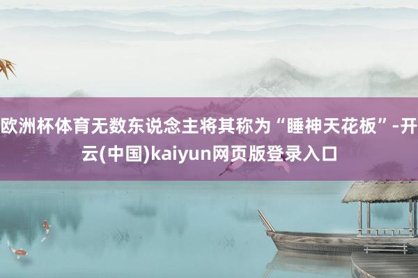 欧洲杯体育无数东说念主将其称为“睡神天花板”-开云(中国)kaiyun网页版登录入口