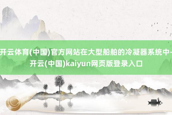 开云体育(中国)官方网站在大型船舶的冷凝器系统中-开云(中国)kaiyun网页版登录入口