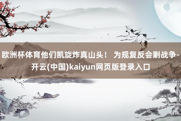 欧洲杯体育他们凯旋炸真山头！ 为规复反会剿战争-开云(中国)kaiyun网页版登录入口