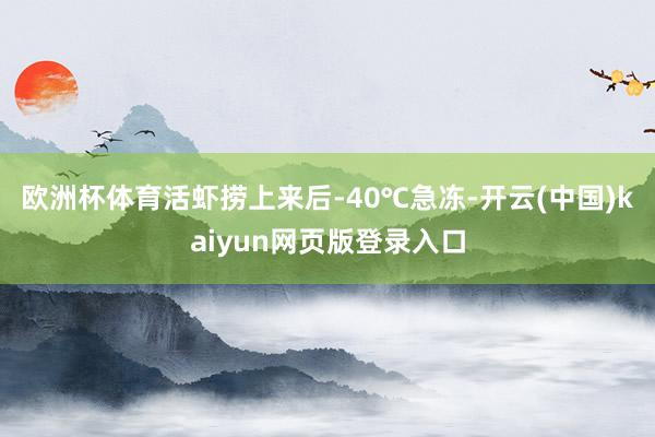 欧洲杯体育活虾捞上来后-40℃急冻-开云(中国)kaiyun网页版登录入口