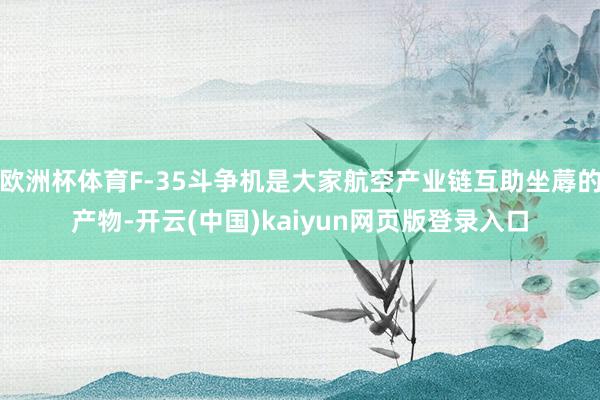 欧洲杯体育F-35斗争机是大家航空产业链互助坐蓐的产物-开云(中国)kaiyun网页版登录入口