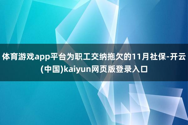体育游戏app平台为职工交纳拖欠的11月社保-开云(中国)kaiyun网页版登录入口