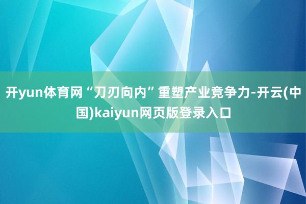 开yun体育网“刀刃向内”重塑产业竞争力-开云(中国)kaiyun网页版登录入口