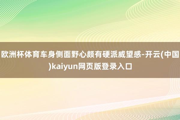 欧洲杯体育车身侧面野心颇有硬派威望感-开云(中国)kaiyun网页版登录入口