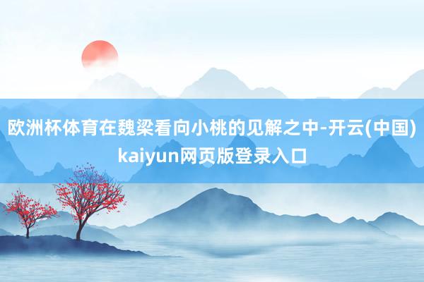 欧洲杯体育在魏梁看向小桃的见解之中-开云(中国)kaiyun网页版登录入口