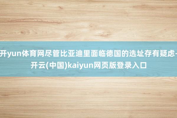 开yun体育网尽管比亚迪里面临德国的选址存有疑虑-开云(中国)kaiyun网页版登录入口