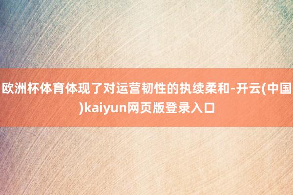 欧洲杯体育体现了对运营韧性的执续柔和-开云(中国)kaiyun网页版登录入口