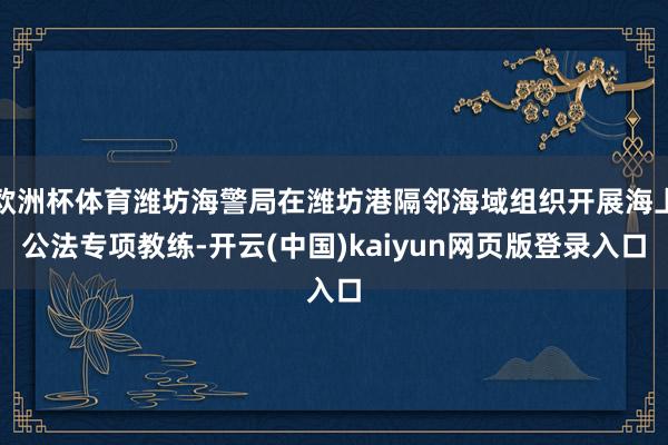 欧洲杯体育潍坊海警局在潍坊港隔邻海域组织开展海上公法专项教练-开云(中国)kaiyun网页版登录入口