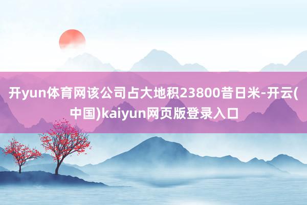 开yun体育网该公司占大地积23800昔日米-开云(中国)kaiyun网页版登录入口