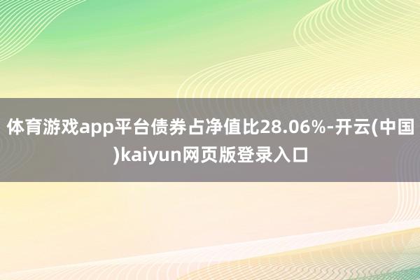 体育游戏app平台债券占净值比28.06%-开云(中国)kaiyun网页版登录入口